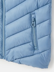 Joules Kids' Crofton Light Blue Showerproof Padded Gilet - Image 4 of 5