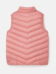 Joules Kids' Crofton Pink Showerproof Quilted Gilet - Image 1 of 6