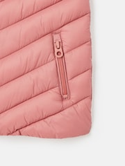 Joules Kids' Crofton Pink Showerproof Quilted Gilet - Image 3 of 6