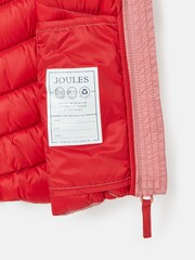 Joules Kids' Crofton Pink Showerproof Quilted Gilet - Image 4 of 6