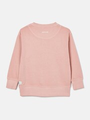 Joules Kids' Sundaze Pink Crew Neck Slogan Sweatshirt - Image 2 of 6