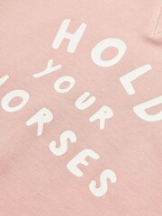 Joules Kids' Sundaze Pink Crew Neck Slogan Sweatshirt - Image 6 of 6