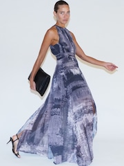 Religion Black Halterneck Maxi Dress In Beautiful Prints - Image 5 of 6