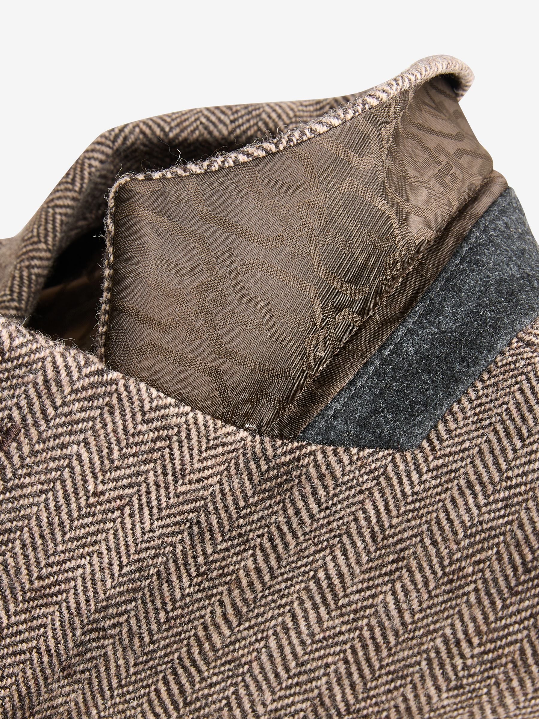 Buy Grey Slim Fit Nova Fides Signature Herringbone Wool