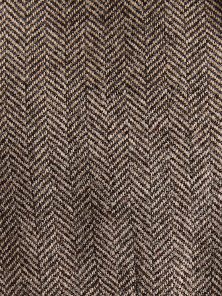 Taupe Regular Fit Wool Rich Herringbone Blazer - Image 9 of 9
