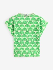 Grün bedruckt - Kurzärmeliges, strukturiertes T-Shirt - Bild 5 von 6