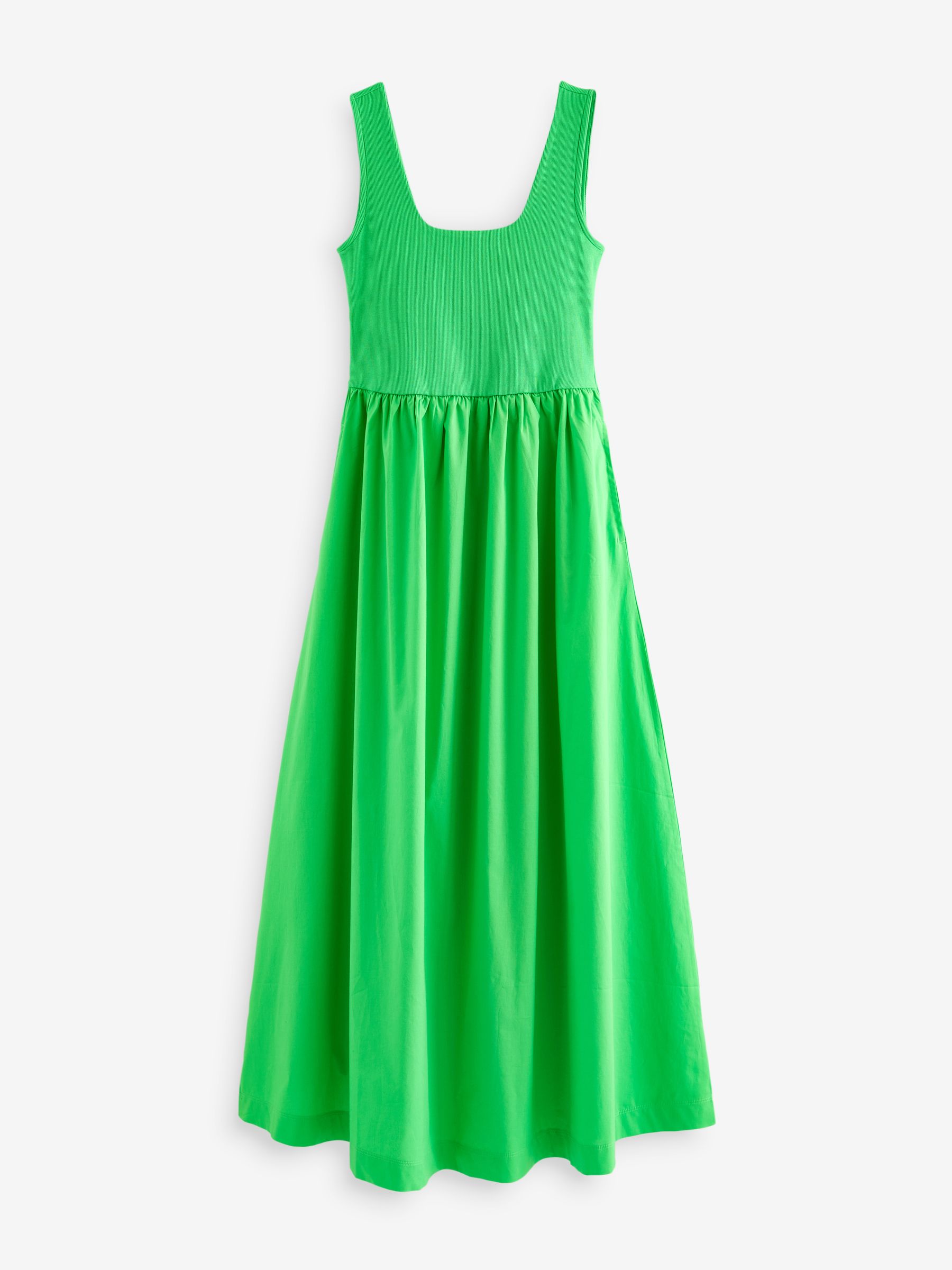 Buy Green Square Neck Maxi Summer Jersey Dress from Next