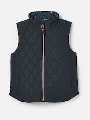 Joules Kids' Atwell Navy Blue Showerproof Reversible Gilet - Image 2 of 5