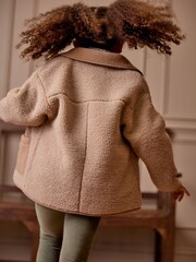 Joules Kids' Sadie Natural Borg Fleece Jacket - Image 2 of 9