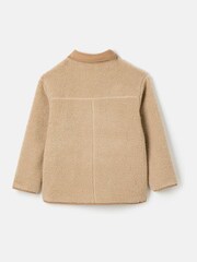 Joules Kids' Sadie Natural Borg Fleece Jacket - Image 6 of 9
