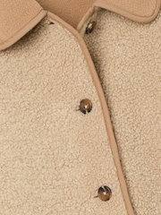 Joules Kids' Sadie Natural Borg Fleece Jacket - Image 8 of 9
