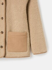 Joules Kids' Sadie Natural Borg Fleece Jacket - Image 9 of 9