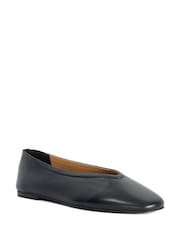 Dune London Black Leather Hetta Ballet Shoes - Image 3 of 6