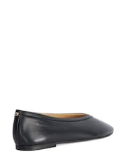 Dune London Black Leather Hetta Ballet Shoes - Image 4 of 6