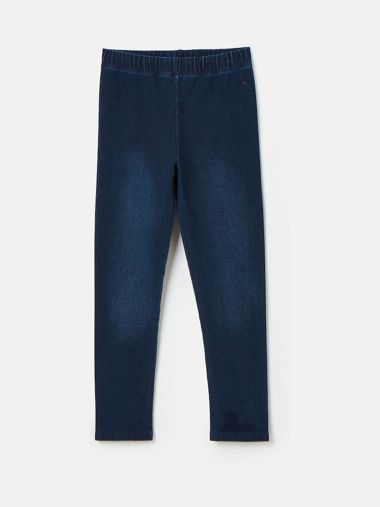 Dunkelblaue Waschung - Joules Trot Jodhpur Mädchen-Leggings aus Jersey-Denim - Bild 1 von 4 Dunkelblaue Waschung - Joules Trot Jodhpur Mädchen-Leggings aus Jersey-Denim - Bild 1 von 4