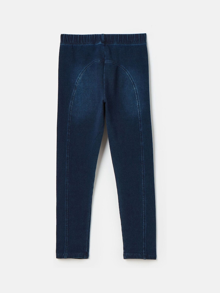 Dunkelblaue Waschung - Joules Trot Jodhpur Mädchen-Leggings aus Jersey-Denim - Bild 2 von 4 Dunkelblaue Waschung - Joules Trot Jodhpur Mädchen-Leggings aus Jersey-Denim - Bild 2 von 4