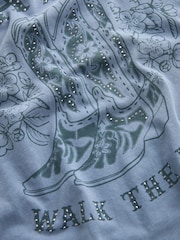 Blue License Johnny Cash Western 100% Cotton Graphic Band T-Shirt - Image 5 of 5