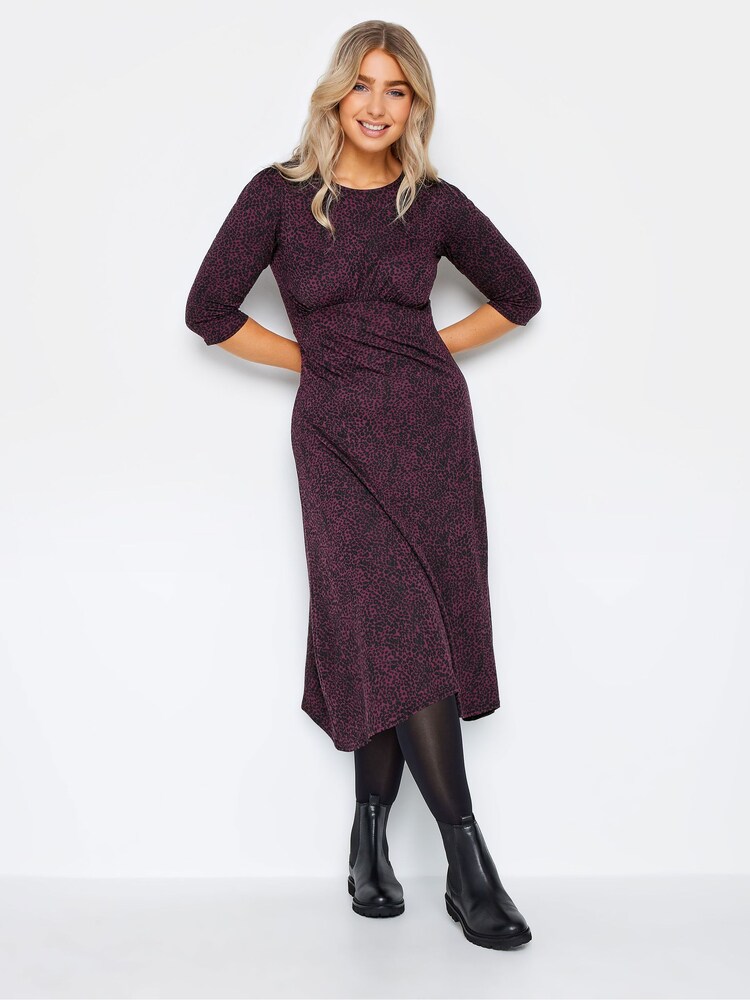 M&Co Purple Petite Midi Dress - Image 1 of 4