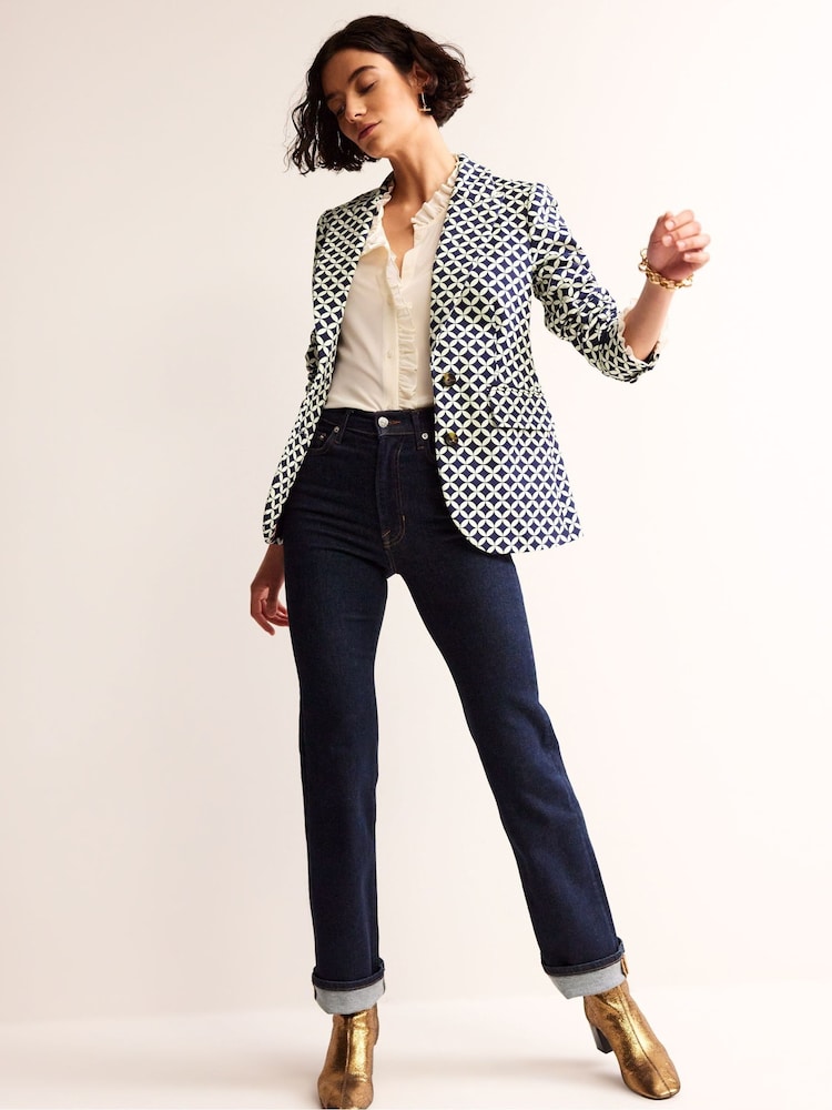 Boden Blue Marylebone Printed Blazer - Image 2 of 6