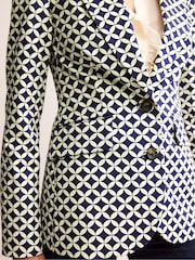 Boden Blue Marylebone Printed Blazer - Image 5 of 6
