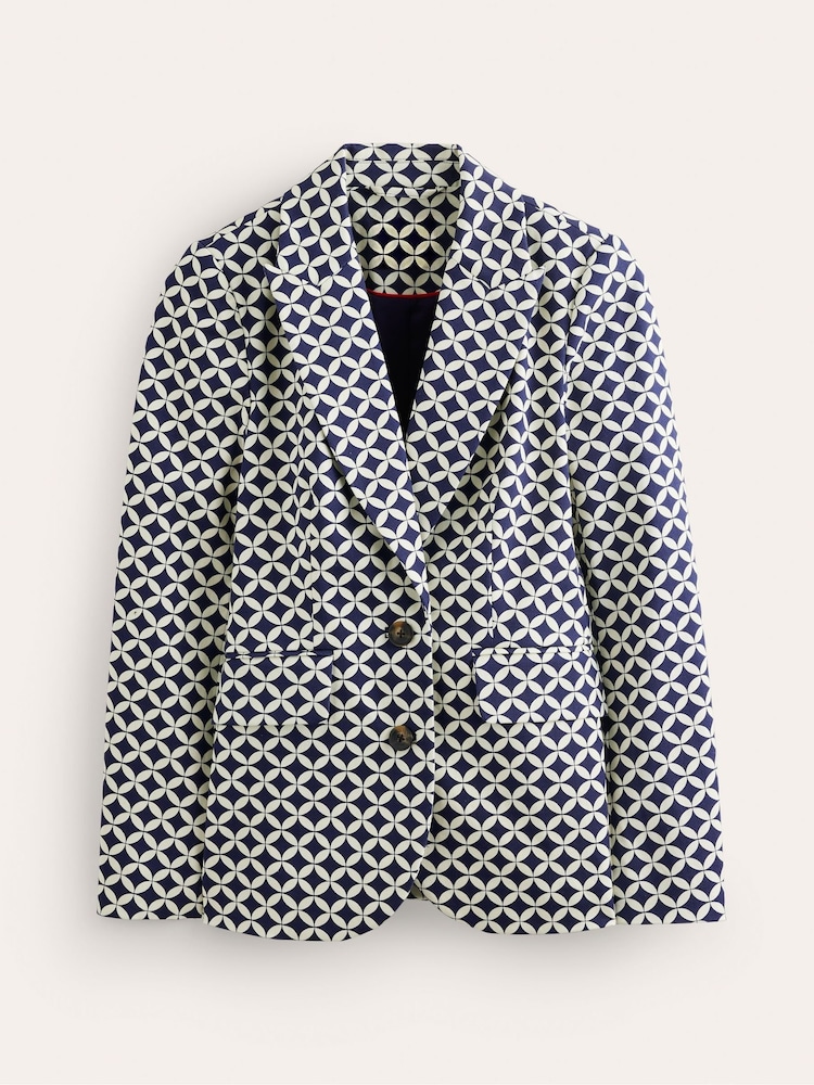 Boden Blue Marylebone Printed Blazer - Image 6 of 6 Boden Blue Marylebone Printed Blazer - Image 6 of 6