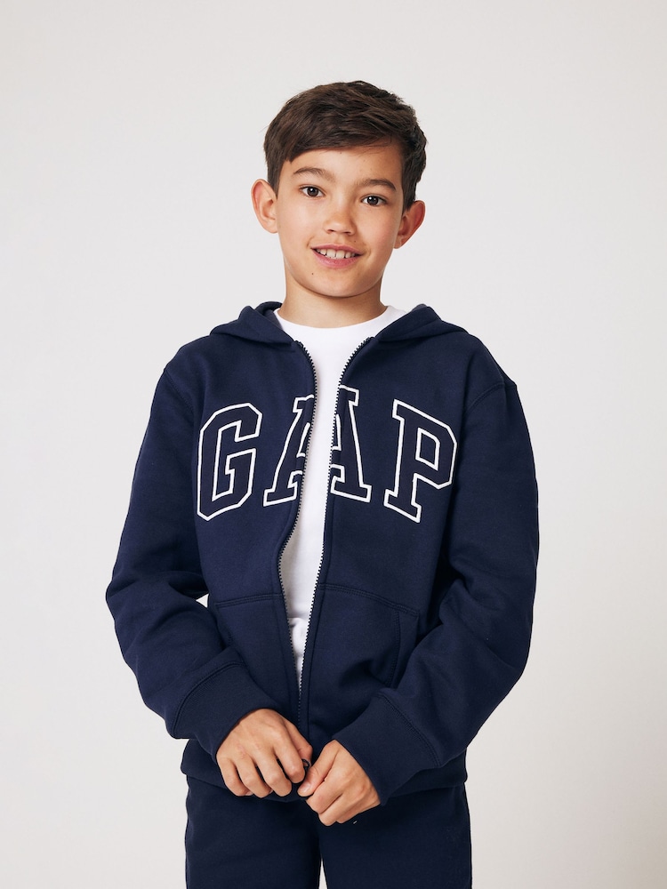 Blau - Gap Kapuzenjacke mit Reißverschluss und Logo (4 bis 13 Jahre) - Bild 1 von 8 Blau - Gap Kapuzenjacke mit Reißverschluss und Logo (4 bis 13 Jahre) - Bild 1 von 8