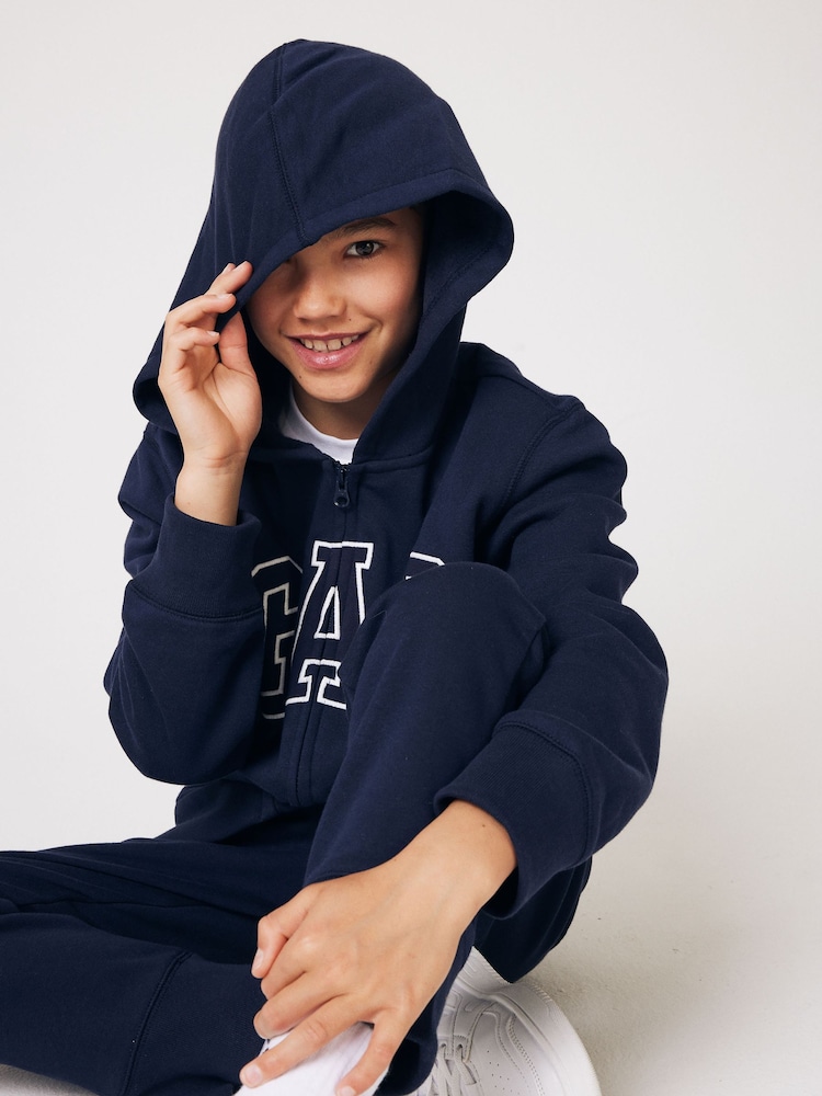 Blauw - Gap hoodie met rits en logo (4-13 jr) - Image 5 of 8