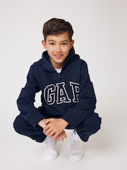 Синий - Худи на молнии с логотипом Gap (4-13лет) - Image 6 of 8