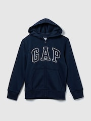 Синий - Худи на молнии с логотипом Gap (4-13лет) - Image 7 of 8