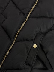 Black Shower Resistant Faux Fur Trim Padded Coat (3-16yrs) - Image 7 of 10