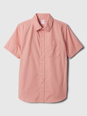 Gap Pink Poplin Short Sleeve Shirt - Image 1 of 1