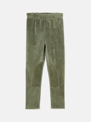 Joules Girls' Giddy Up Khaki Green Stretch Cord Legging - Image 1 of 4