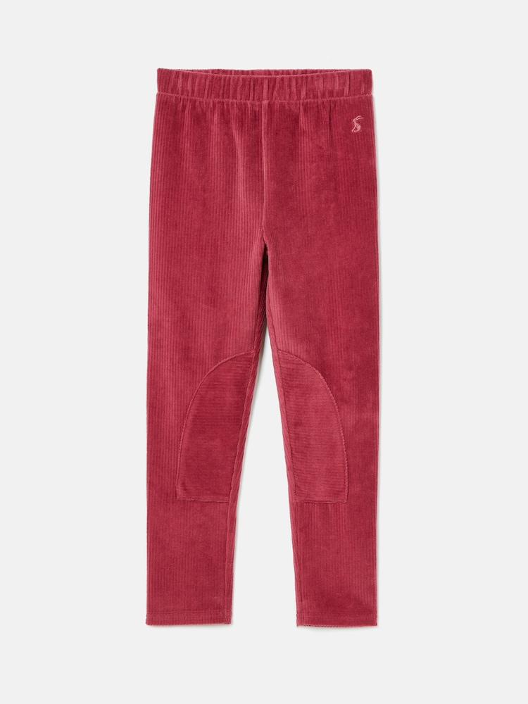Joules Girls' Giddy Up Berry Red Stretch Cord Legging - Image 1 of 4