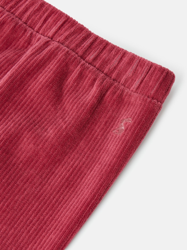 Joules Girls' Giddy Up Berry Red Stretch Cord Legging - Image 2 of 4