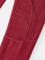 Joules Girls' Giddy Up Berry Red Stretch Cord Legging - Image 4 of 4