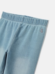 Joules Girls' Trot Light Wash Blue Jersey Denim Jodphur-Style Leggings - Image 4 of 4