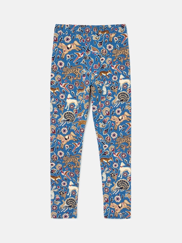 Joules Girls' Dee Dee Mid Blue Animals Print Leggings - Image 3 of 3