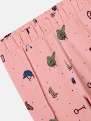 Joules Girls' Dee Dee Pink Horse Print Leggings - Image 2 of 3
