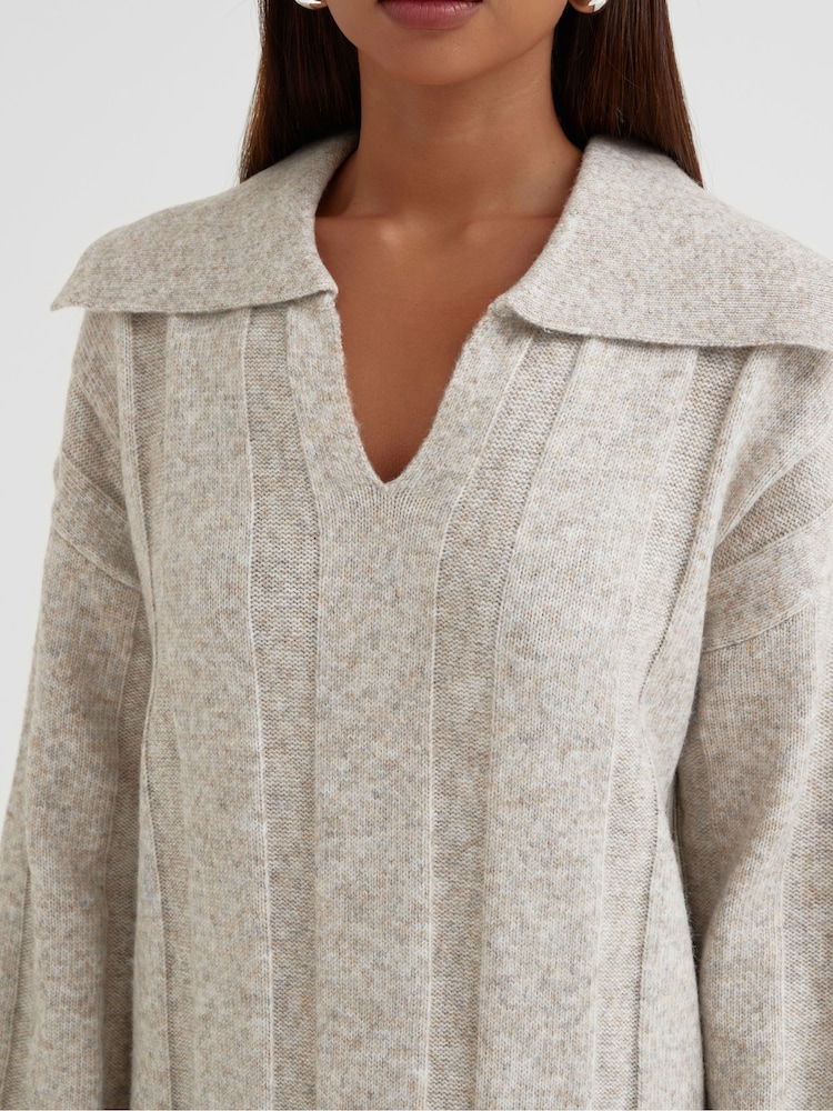 4th & Reckless Grey Leo Slouchy Knitted Midi Dress - Image 4 of 4