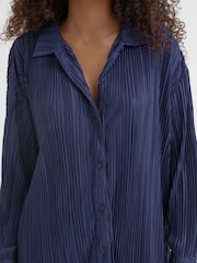 4th & Reckless Blue Palais Pleated Plisse Shirt - Image 4 of 4