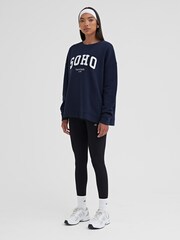 4th & Reckless Blue Boucle Soho 100% Cotton Sweatshirt - Image 2 of 3