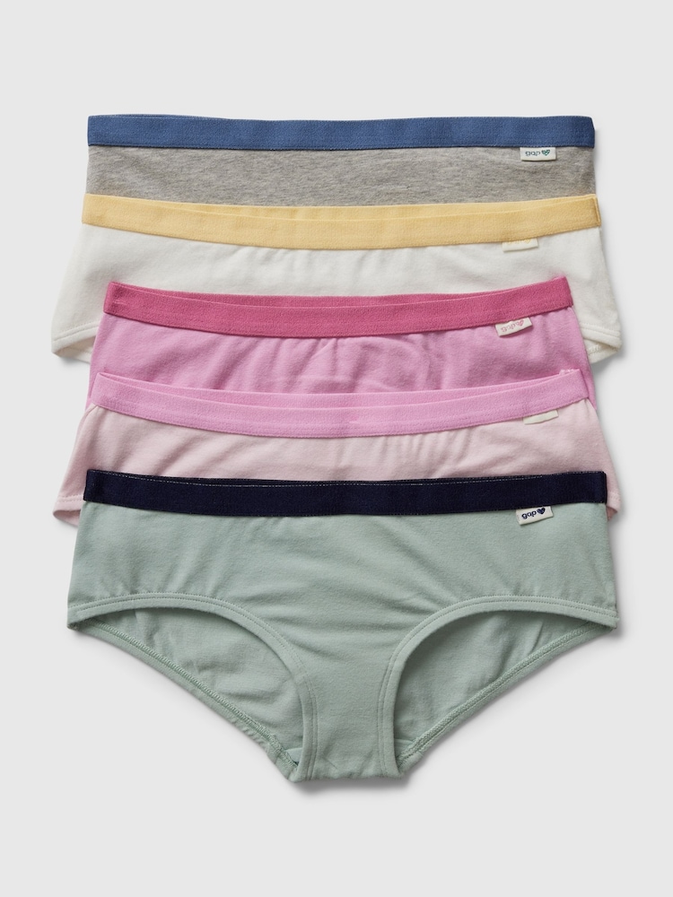 Gap Grey Cotton Hipster Briefs 5 Pack (4-12yrs) - Image 1 of 1