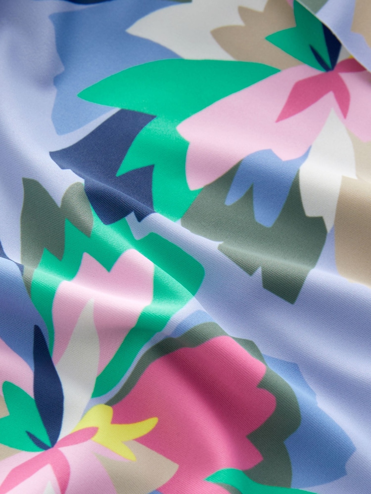 Gap Blue floral Asymmetric Ruffle Swimsuit (4-12yrs) - Image 3 of 3 Gap Blue floral Asymmetric Ruffle Swimsuit (4-12yrs) - Image 3 of 3