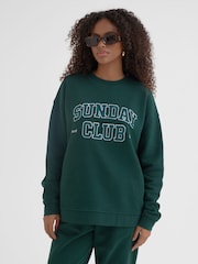 4th & Reckless Green Sunday Club 100% Cotton Sweatshirt - Image 4 of 6