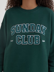 4th & Reckless Green Sunday Club 100% Cotton Sweatshirt - Image 6 of 6