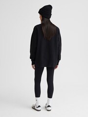 4th & Reckless Black Asha New York Embroidered 100% Cotton Sweatshirt - Image 3 of 4