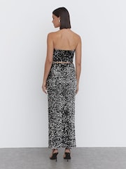4th & Reckless Black Celio Velvet Sequin Cropped Corset Top - Image 3 of 6