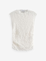 White Short Sleeve Lace Top - Image 6 of 7