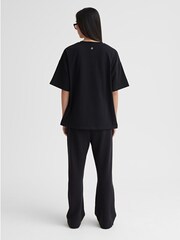 4th & Reckless Black Oversized Alice Fourth Applique 100% Cotton T-Shirt - Image 3 of 4