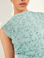 Pastel Blue Short Sleeve Lace Top - Image 6 of 8